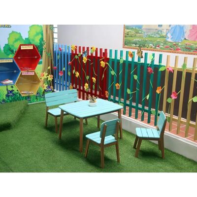 MYLIA Garden Table - Acacia Outdoor 4-Seater - Blue Sky - Garden Furniture MYLIA Garden Table - Acacia Outdoor 4-Seater - Blue Sky - Garden Furniture