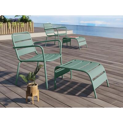 MYLIA Garden Collection - Verde acqua Metal Footstool - Outdoor Durable MYLIA Garden Collection - Verde acqua Metal Footstool - Outdoor Durable