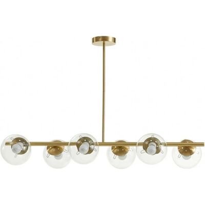 Yukon Lámpara de Techo de Latón - 6 Globos de Cristal - 98cm Ancho - Estilo Vintage Moderno Yukon Lámpara de Techo de Latón - 6 Globos de Cristal - 98cm Ancho - Estilo Vintage Moderno