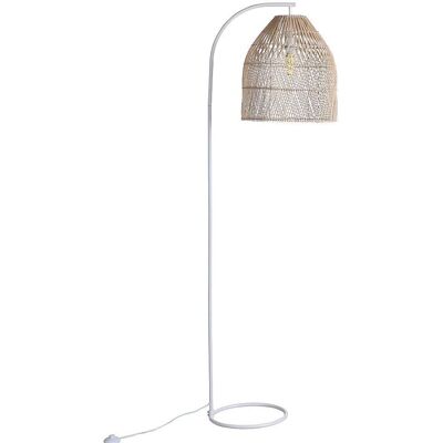 Lampadaire OZAIA - 177cm, Rotin & Métal, Naturel & Blanc - Lampadaire - Publicité Lampadaire OZAIA - 177cm, Rotin & Métal, Naturel & Blanc - Lampadaire - Publicité