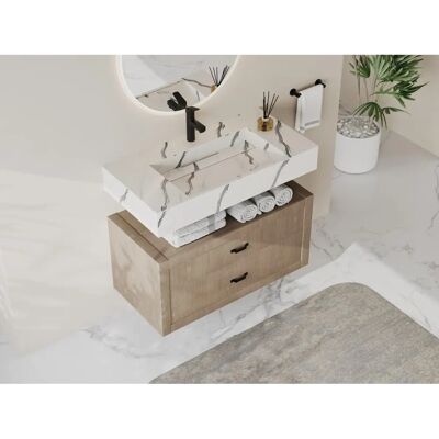 Vente-Unique Wandwaschbecken - Solid Surface - Weiß - 90x45x8 cm Vente-Unique Wandwaschbecken - Solid Surface - Weiß - 90x45x8 cm