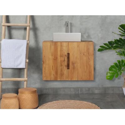 Vente-unique Teak Bathroom Wall Cabinet - 80cm Vente-unique Teak Bathroom Wall Cabinet - 80cm