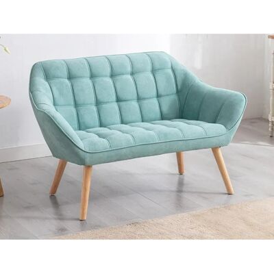Marca Modelo - Sofá de 2 plazas - Estilo escandinavo - Terciopelo - 127x73x77 cm Marca Modelo - Sofá de 2 plazas - Estilo escandinavo - Terciopelo - 127x73x77 cm