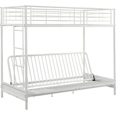 Vente-unique Loft Bed with Sofa Convertible - Metal White - 90x190cm Vente-unique Loft Bed with Sofa Convertible - Metal White - 90x190cm