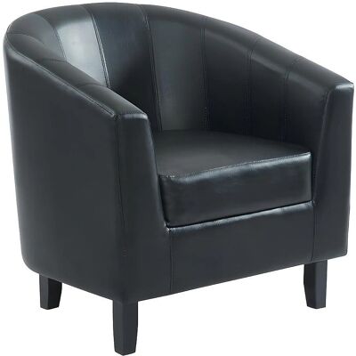 Fauteuil Cabriolet Noir Vente-Unique - Coin lecture - Publicité Fauteuil Cabriolet Noir Vente-Unique - Coin lecture - Publicité