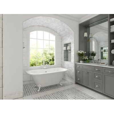 SPARUS Vintage Freistehende Badewanne - 154L, Oval, Weiß SPARUS Vintage Freistehende Badewanne - 154L, Oval, Weiß