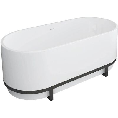 Pleco Freistehende ovale Badewanne - 230L, Acryl, Weiß - Bad Pleco Freistehende ovale Badewanne - 230L, Acryl, Weiß - Bad