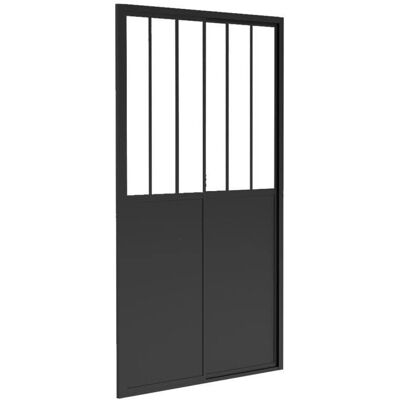 Vente-unique Porte de douche noire mate style atelier - 120x195 cm - Publicité Vente-unique Porte de douche noire mate style atelier - 120x195 cm - Publicité