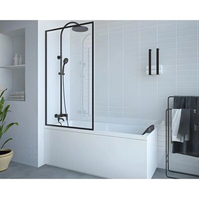 Unique Bradenton Badewannen-Duschabtrennung - Gehärtetes Glas, Matt Schwarz - 70x140 cm Unique Bradenton Badewannen-Duschabtrennung - Gehärtetes Glas, Matt Schwarz - 70x140 cm