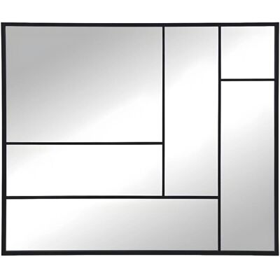 Espelho industrial assimétrico Maldonia - 150x130 cm - Preto Espelho industrial assimétrico Maldonia - 150x130 cm - Preto