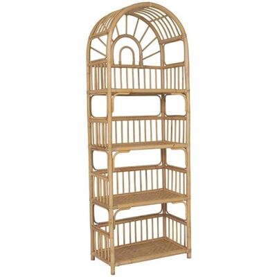 Vente-Unique Irisou Natürliches Rattan-Regal - 4 Regale - 65x35x180 cm Vente-Unique Irisou Natürliches Rattan-Regal - 4 Regale - 65x35x180 cm