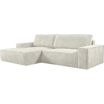 Pascal Morabito Beiges Samt-Ecksofa mit Bettfunktion - Links Pascal Morabito Beiges Samt-Ecksofa mit Bettfunktion - Links