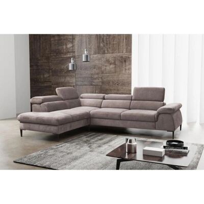 Pascal Morabito - Divano letto angolare - Grigio sabbia - Testiere relax - Ecologico Pascal Morabito - Divano letto angolare - Grigio sabbia - Testiere relax - Ecologico