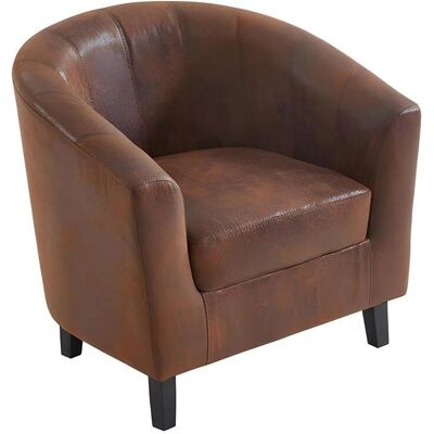 Fauteuil Vintage Microfibre Vente-unique - 78x71x76 cm - Publicité Fauteuil Vintage Microfibre Vente-unique - 78x71x76 cm - Publicité
