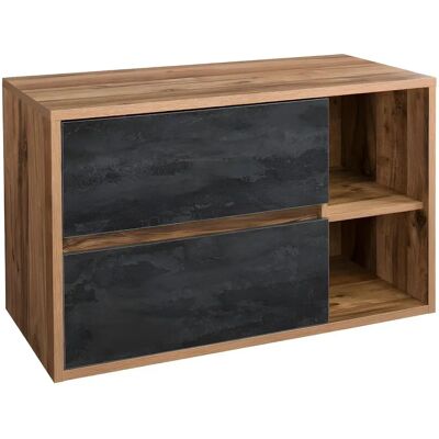 Meuble de salle de bain Tikitiki - Suspendu Naturel & Anthracite - Soft Close - Publicité Meuble de salle de bain Tikitiki - Suspendu Naturel & Anthracite - Soft Close - Publicité