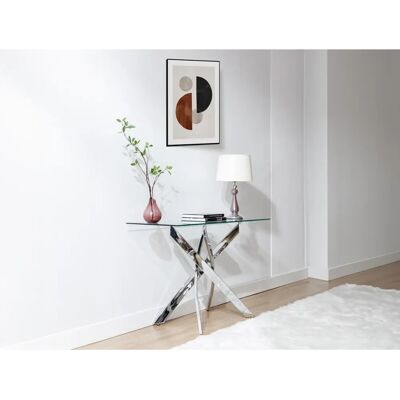 Vente-Unique Glass & Metal Console - Transparent - Console Vente-Unique Glass & Metal Console - Transparent - Console