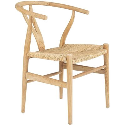Vente-Unique Rustic Pogiana Chair - Teak and Straw Indoor Furniture Vente-Unique Rustic Pogiana Chair - Teak and Straw Indoor Furniture