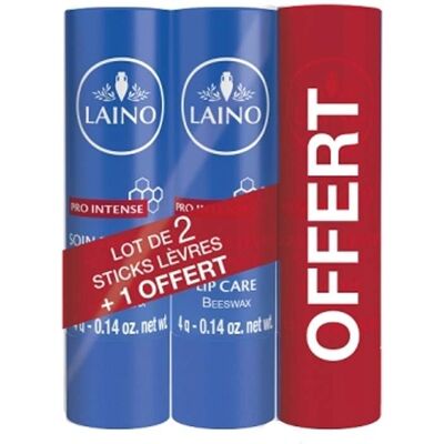 Laino - Pro Intense - Cire d'abeille - 3 x 4g - Lip Care - Publicité Laino - Pro Intense - Cire d'abeille - 3 x 4g - Lip Care - Publicité