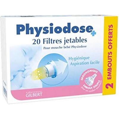 Gilbert Physiodose Einweg-Nasenfilter für Baby - 20 Filter & 2 Tipps Gilbert Physiodose Einweg-Nasenfilter für Baby - 20 Filter & 2 Tipps