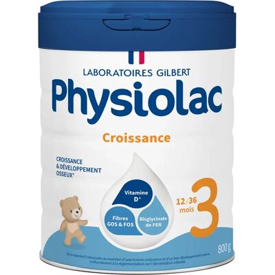 Lait de croissance Physiolac 12-36 Mois - Poudre - Publicité Lait de croissance Physiolac 12-36 Mois - Poudre - Publicité