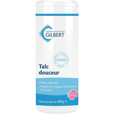 Talc pour bébé Gilbert - Poudre pour peau sensible - Publicité Talc pour bébé Gilbert - Poudre pour peau sensible - Publicité