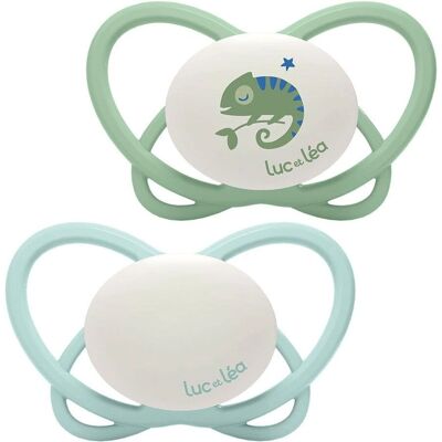 Luc et Léa Physio Nuit Sucette - Soutient la position de la langue - 2 pcs - Publicité Luc et Léa Physio Nuit Sucette - Soutient la position de la langue - 2 pcs - Publicité
