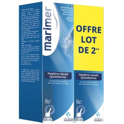 Spray nasal isotoniquement Marimer - 2x100ml - Publicité Spray nasal isotoniquement Marimer - 2x100ml - Publicité