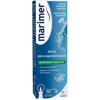 Spray nasal à l'eau de mer naturelle Marimer - Décongestion - Publicité Spray nasal à l'eau de mer naturelle Marimer - Décongestion - Publicité