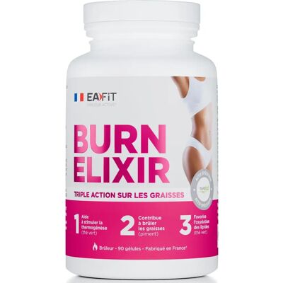 EAFIT Burn Elixir - Thé Vert, Piment, Choline - Brûleur de Graisses - 90 Gélules - Publicité EAFIT Burn Elixir - Thé Vert, Piment, Choline - Brûleur de Graisses - 90 Gélules - Publicité