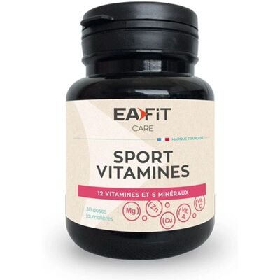 Vitamines Sport EAFIT - Soutien Énergétique, Cuivre, B5, C - 60 Capsules - Publicité Vitamines Sport EAFIT - Soutien Énergétique, Cuivre, B5, C - 60 Capsules - Publicité