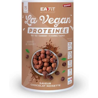 EA FIT - La Vegan Protéinée - Chocolat noisette - 450 g - Publicité EA FIT - La Vegan Protéinée - Chocolat noisette - 450 g - Publicité