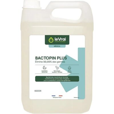 Le Vrai Bactopin Cyan 5L - Détergent désinfectant - Publicité Le Vrai Bactopin Cyan 5L - Détergent désinfectant - Publicité