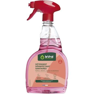 Le Vrai Désinfectant Sanitaire - 750ml - Rose - 5-en-1 - Nettoyant Désinfectant - Publicité Le Vrai Désinfectant Sanitaire - 750ml - Rose - 5-en-1 - Nettoyant Désinfectant - Publicité