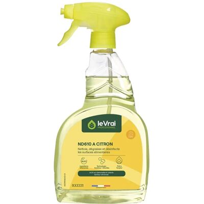 Le Vrai Professionnel ND610A - Nettoyant et Désinfectant pour Surfaces Alimentaires - Citron - Publicité Le Vrai Professionnel ND610A - Nettoyant et Désinfectant pour Surfaces Alimentaires - Citron - Publicité