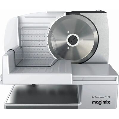Couteau électrique Magimix T190 - lame dentelée de 19 cm - épaisseur réglable - boutons de sécurité - Pour viandes, fromages, légumes - Publicité Couteau électrique Magimix T190 - lame dentelée de 19 cm - épaisseur réglable - boutons de sécurité - Pour viandes, fromages, légumes - Publicité