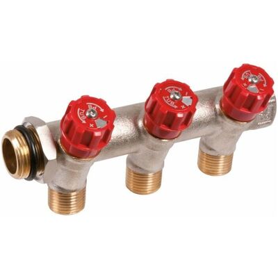 Colector sanitario PBTUB con 3 salidas, remotos, rojo Colector sanitario PBTUB con 3 salidas, remotos, rojo