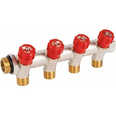 Distribuidor sanitario PBTUB - 4 salidas rojas - 50mm de distancia Distribuidor sanitario PBTUB - 4 salidas rojas - 50mm de distancia