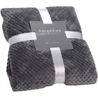 Amadeus - Damier plaid - Gris anthracite - Couverture - Publicité Amadeus - Damier plaid - Gris anthracite - Couverture - Publicité