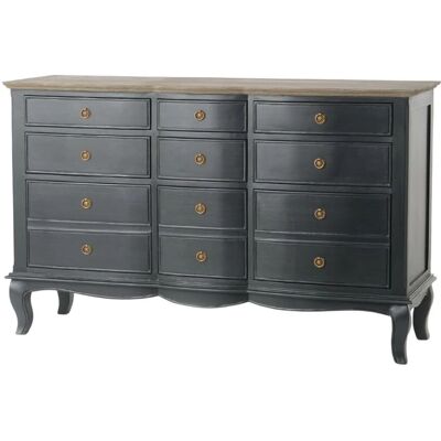 Amadeus MADDY 140x45x90 cm Gris - Commode 9 tiroirs - Publicité Amadeus MADDY 140x45x90 cm Gris - Commode 9 tiroirs - Publicité