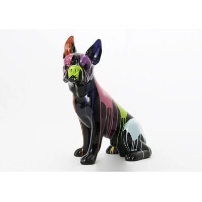 Amadeus Bulldog français trash - Noir et multicolore - Résine - 68x41x83 cm - statue décorative - Publicité Amadeus Bulldog français trash - Noir et multicolore - Résine - 68x41x83 cm - statue décorative - Publicité