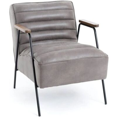 Fauteuil Hutch en velours gris Amadeus - Publicité Fauteuil Hutch en velours gris Amadeus - Publicité