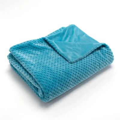Amadeus - Damier Turquoise 130x170 - Throw Blanket - Publicité Amadeus - Damier Turquoise 130x170 - Throw Blanket - Publicité