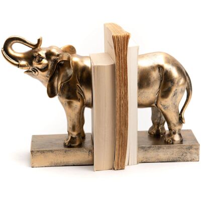 Adele Éléphant Doré Résine - Support de livres - Publicité Adele Éléphant Doré Résine - Support de livres - Publicité