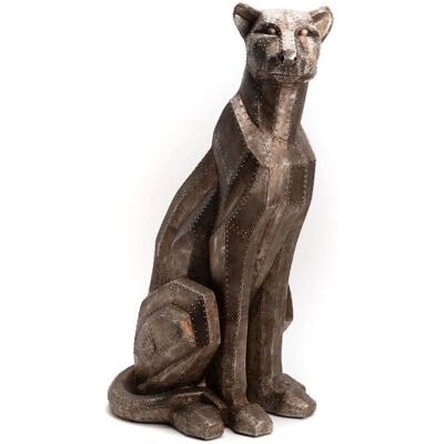 Amadeus Panthère Savane 80 cm - Sculpture Animale - Style Industriel - Publicité Amadeus Panthère Savane 80 cm - Sculpture Animale - Style Industriel - Publicité