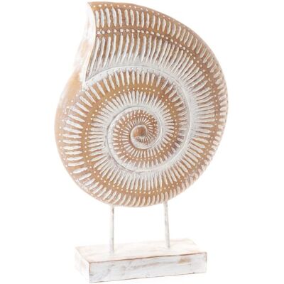 Amadeus - Coquillage sur socle - Blanc - 48 cm - Sculpture - Publicité Amadeus - Coquillage sur socle - Blanc - 48 cm - Sculpture - Publicité