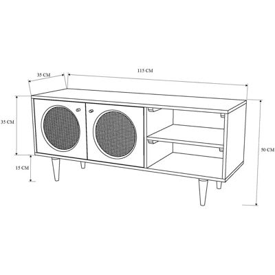 Meuble TV Amadeus Domitille - Marron - 50x115 cm - Bois - Publicité Meuble TV Amadeus Domitille - Marron - 50x115 cm - Bois - Publicité