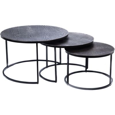 Ensemble de 3 Tables Basses Rondes en Aluminium et Métal - Tables Basses - Publicité Ensemble de 3 Tables Basses Rondes en Aluminium et Métal - Tables Basses - Publicité