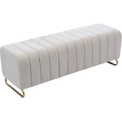 Banque - Tissu Crème Blanc - 120x40x43cm - Banquettes - Publicité Banque - Tissu Crème Blanc - 120x40x43cm - Banquettes - Publicité