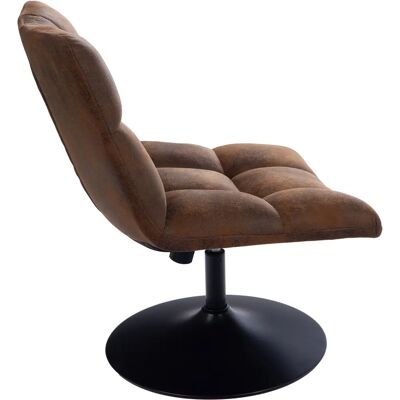 Fauteuil Marcus d'Amadeus - Tissu Marron & Base Métal - Publicité Fauteuil Marcus d'Amadeus - Tissu Marron & Base Métal - Publicité