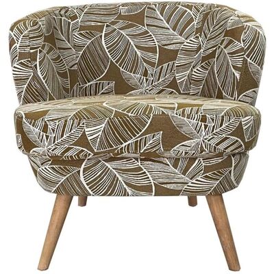 Fauteuil Miel à Motif de Feuilles - Amadeus - Publicité Fauteuil Miel à Motif de Feuilles - Amadeus - Publicité